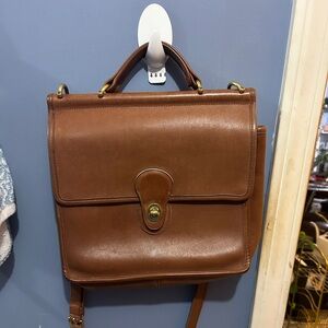 Vintage Coach Willis Station Bag British Tan
